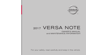2017 Nissan VERSA NOTE Owner Manual